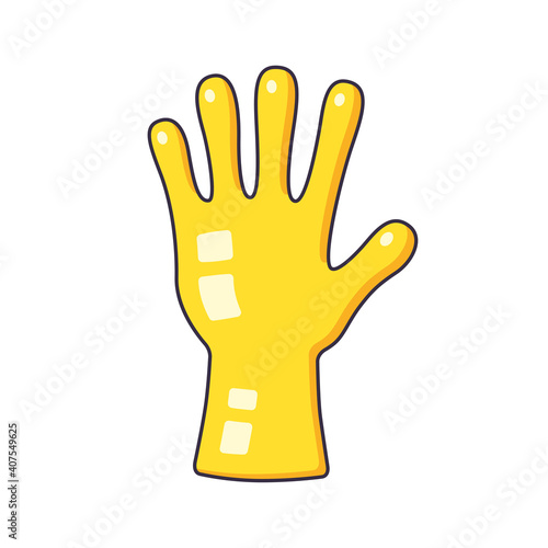 Yellow rubber glove isolated