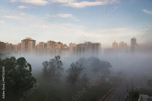 sunrise over the city