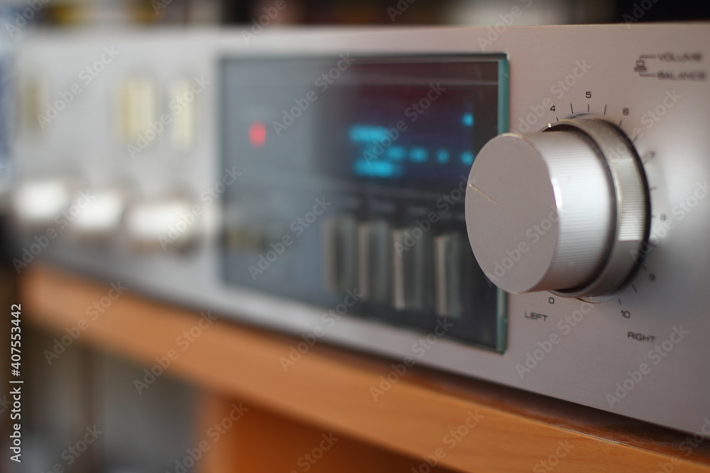 Obraz premium Detail of an amplifier volume button.