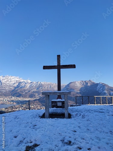 cross in the mountains