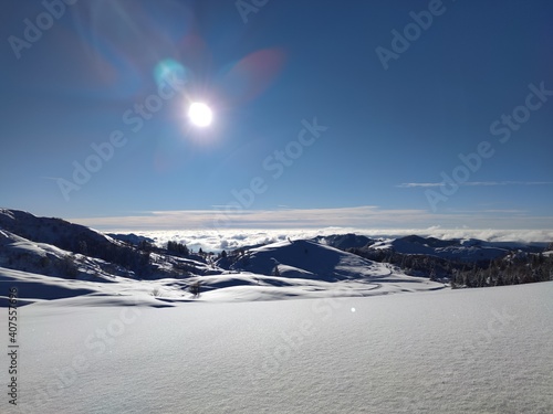 snow covered mountains