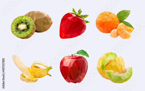 Fototapeta Naklejka Na Ścianę i Meble -  polygonal fruit