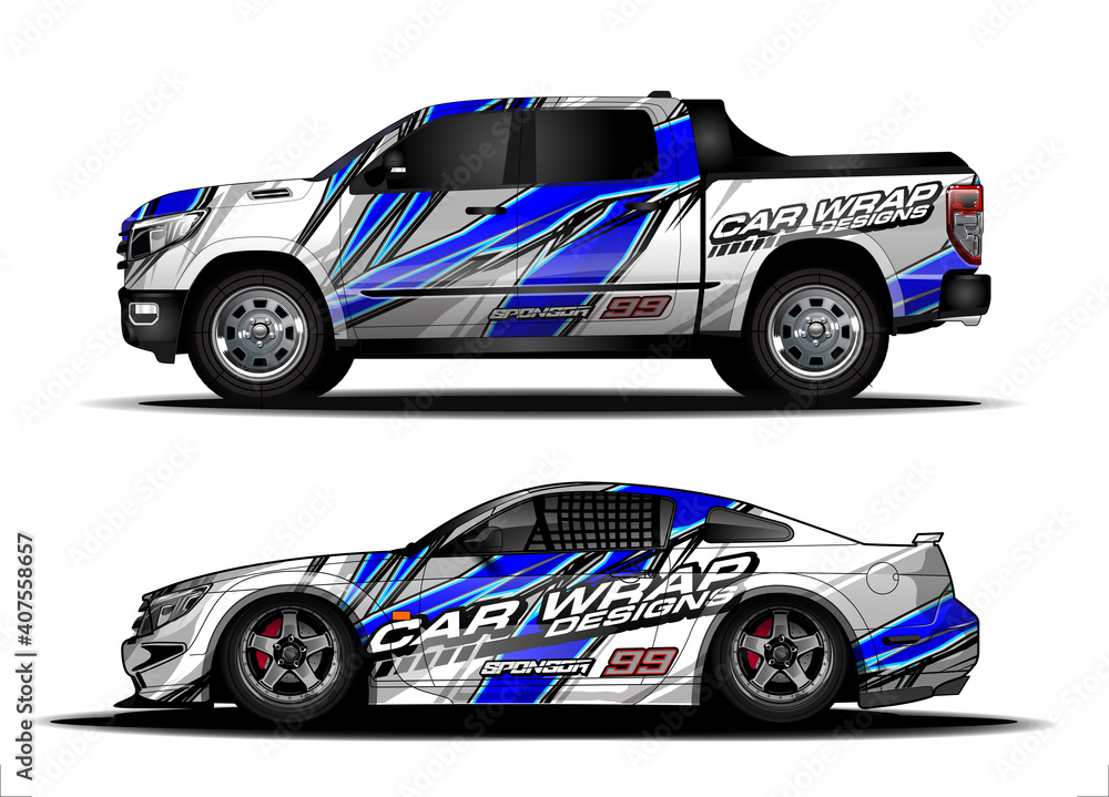 Fototapeta premium abstract background vector for racing car wrap design and vehicle livery