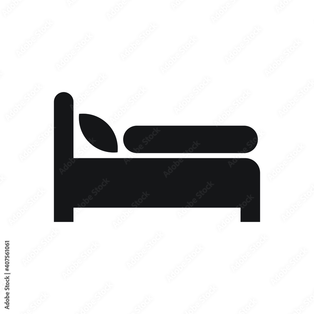 Bed icon, hotels sign, isolated on white background Bed icon, hotels sign, isolated on white background