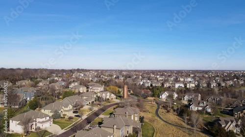 Real Estate Concept - American Houses in Modern Neighborhood, Aerial photo