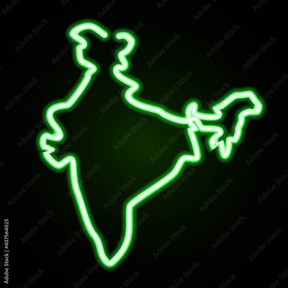 India map neon icon. Vector illustration symbol, ready to use, for banner, website, print promotional. India map neon icon. Vector illustration symbol, ready to use, for banner, website, print promotional.