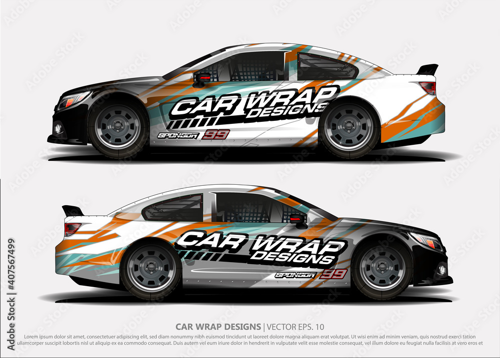 abstract background vector for racing car wrap design and vehicle livery 