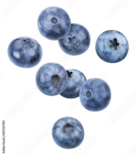 Blueberry with clipping path isolated on a white