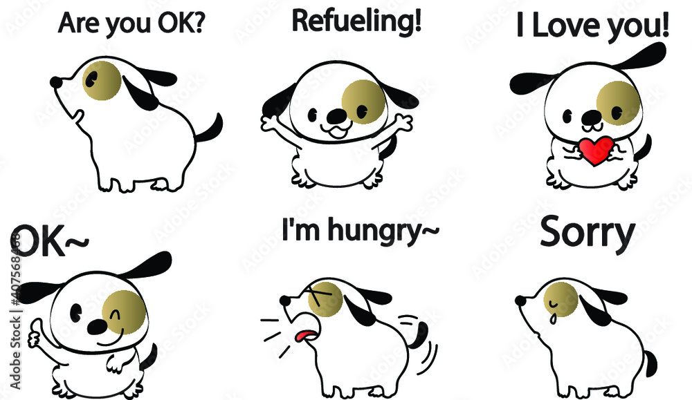 vector dog puppy emoji life action set Stock Vector Adobe Stock