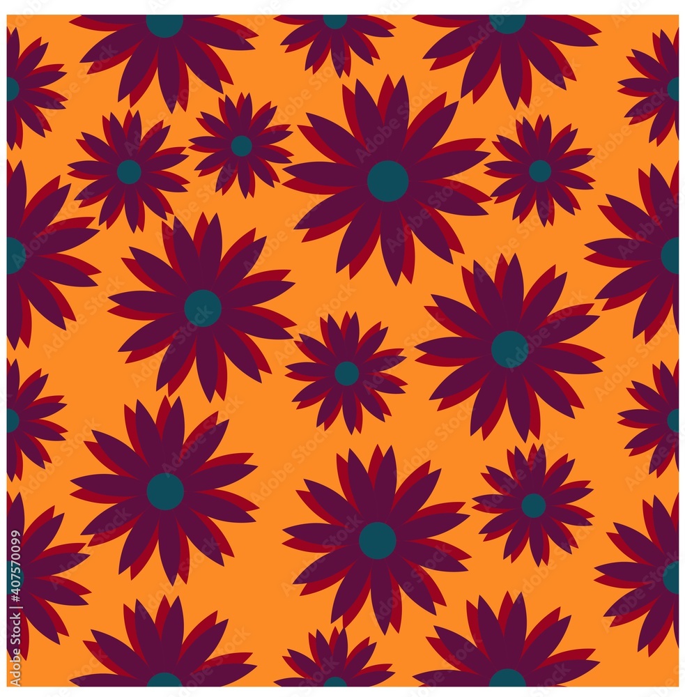 daisy flower seamless pattern