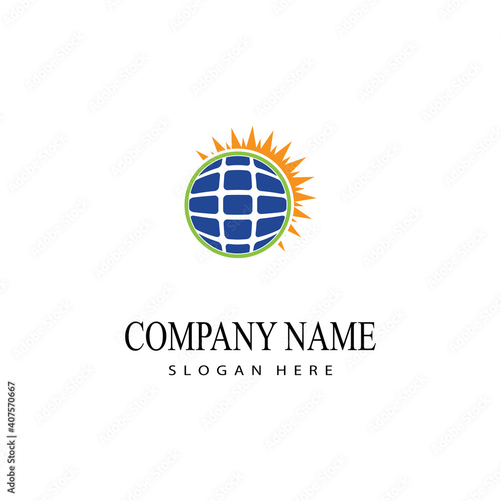 Fototapeta premium solar energy logo vector template