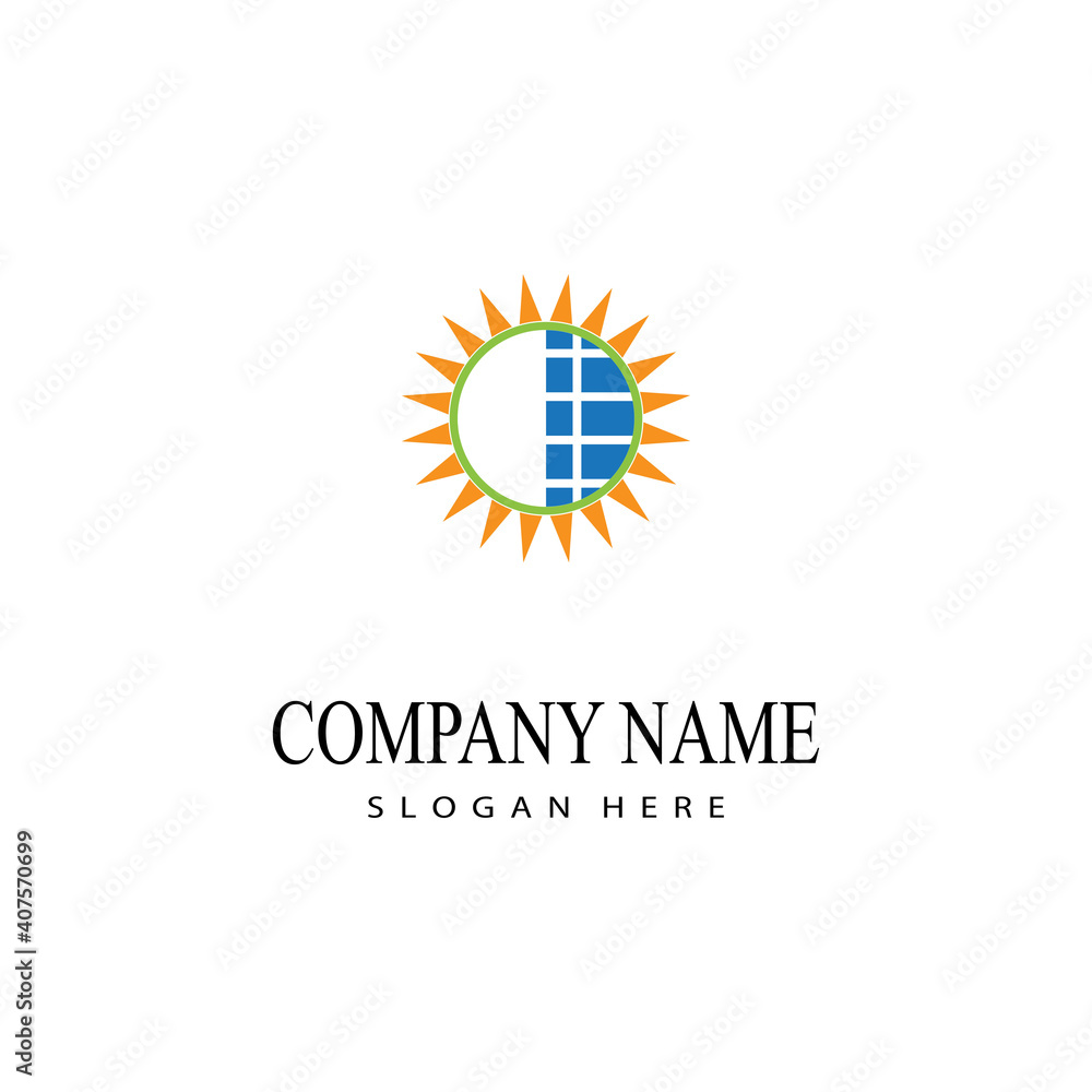Fototapeta premium solar energy logo vector template
