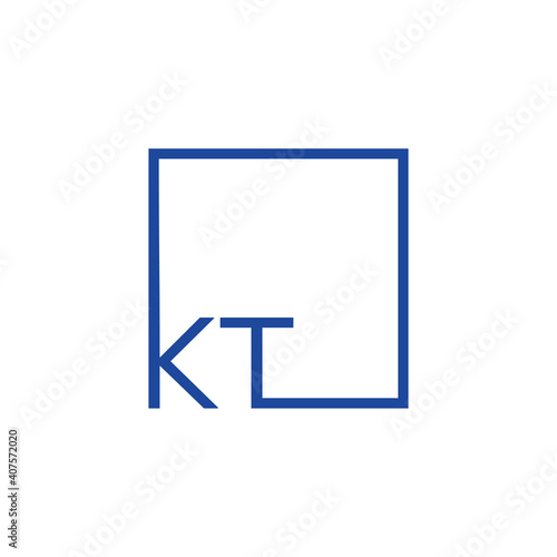 Creative initial letter KT square logo design concept vector photo