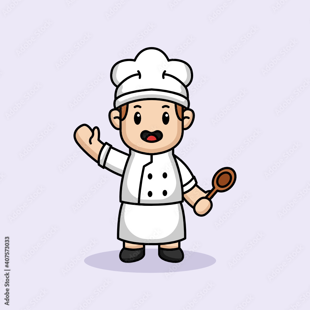 cute kid in chef costume mascot design cute kid in chef costume mascot design