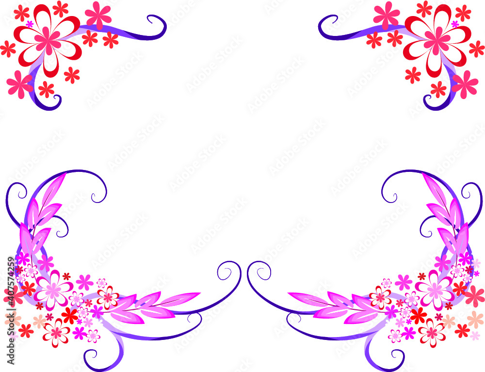 vector drawing flowers border get card vector drawing flowers border get card