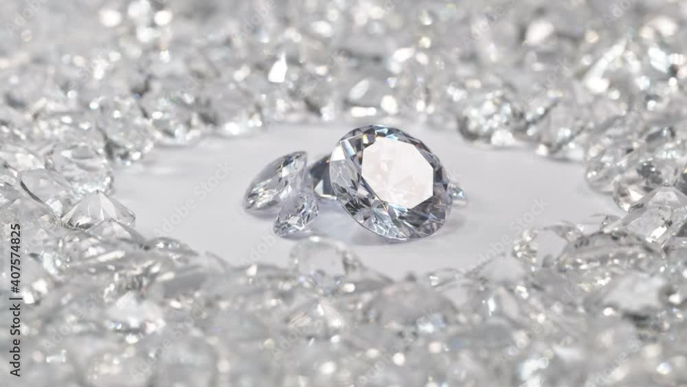 White diamonds of various sizes are placed in a center circle on a white background surrounded by white diamonds.. White diamonds of various sizes are placed in a center circle on a white background surrounded by white diamonds..