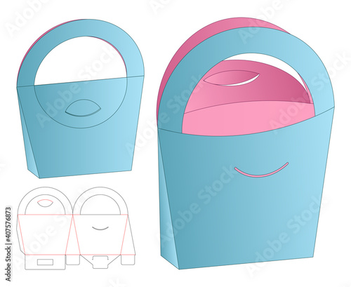Box packaging die cut template design. 3d mock-up