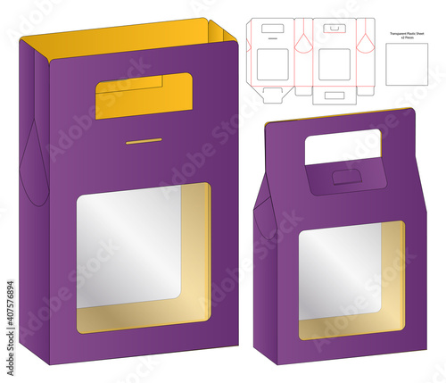 Box packaging die cut template design. 3d mock-up