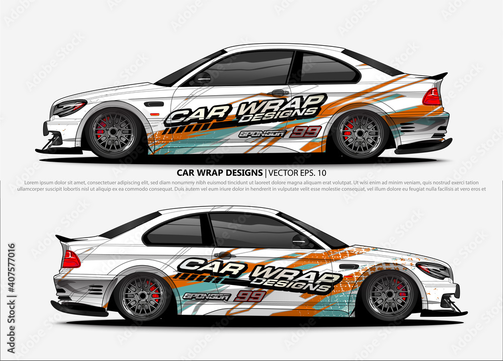 vehicle graphic kit vector. Modern abstract background for car wrap branding and automobile sticker decals livery
