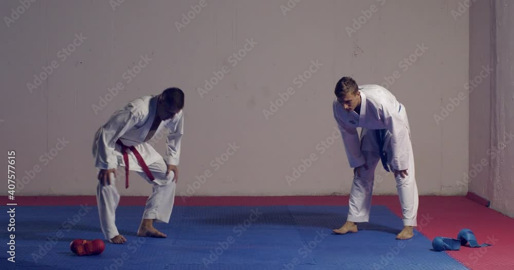 Karate exercises and stretching Karate exercises and stretching