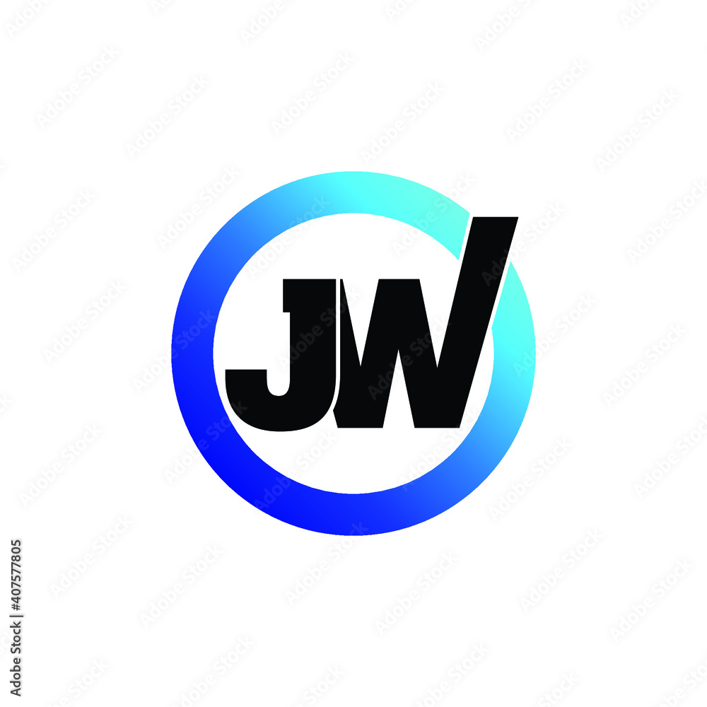 Letter JW circle logo design vector Letter JW circle logo design vector