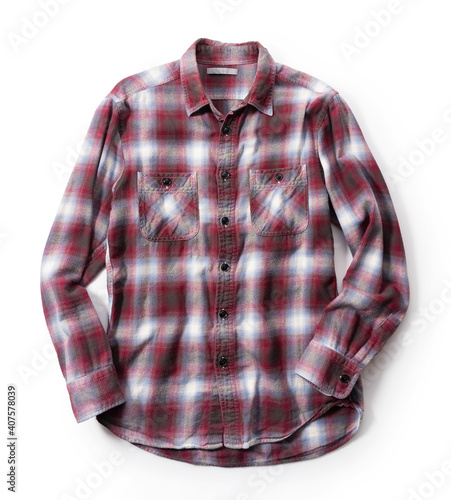 Flannel shirt on a white background