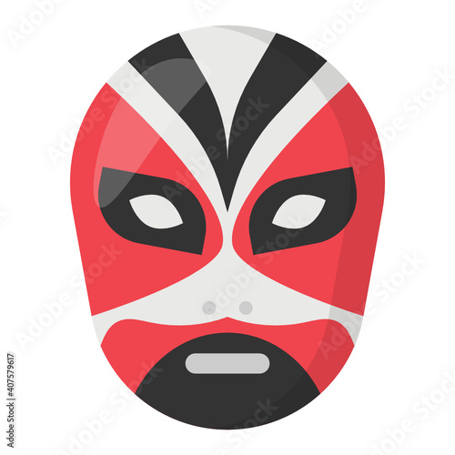 Peking Opera Mask Concept Vector Color Icon Design, Traditional Chinese Culture Symbol on white background, Lunar New Year of the Ox 2021 Sign, China Travel Guide Stock