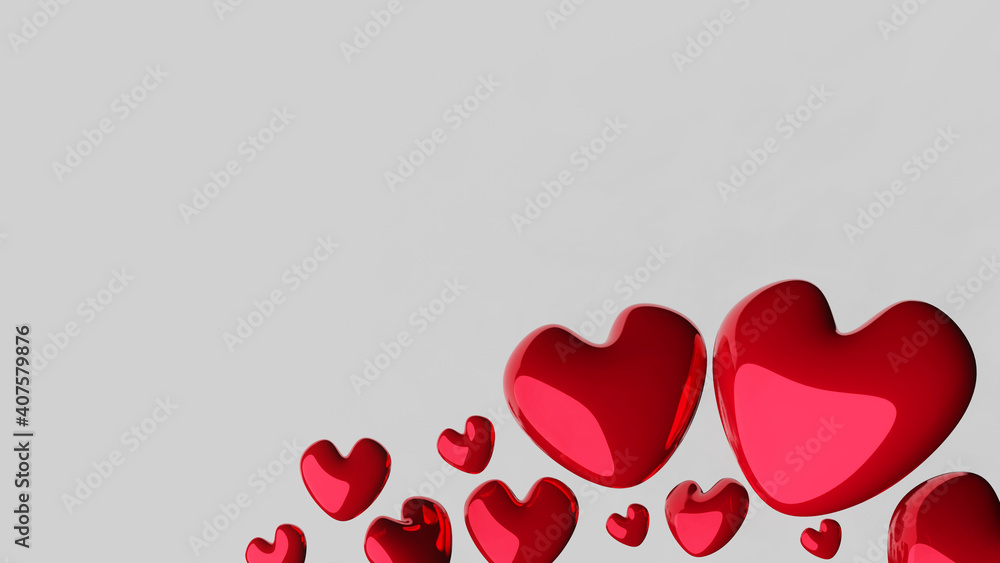 3d rendering abstract heart shaped background