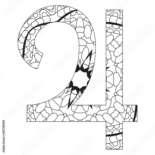 Vector handdrawn illustation of Jupiter sign for coloring