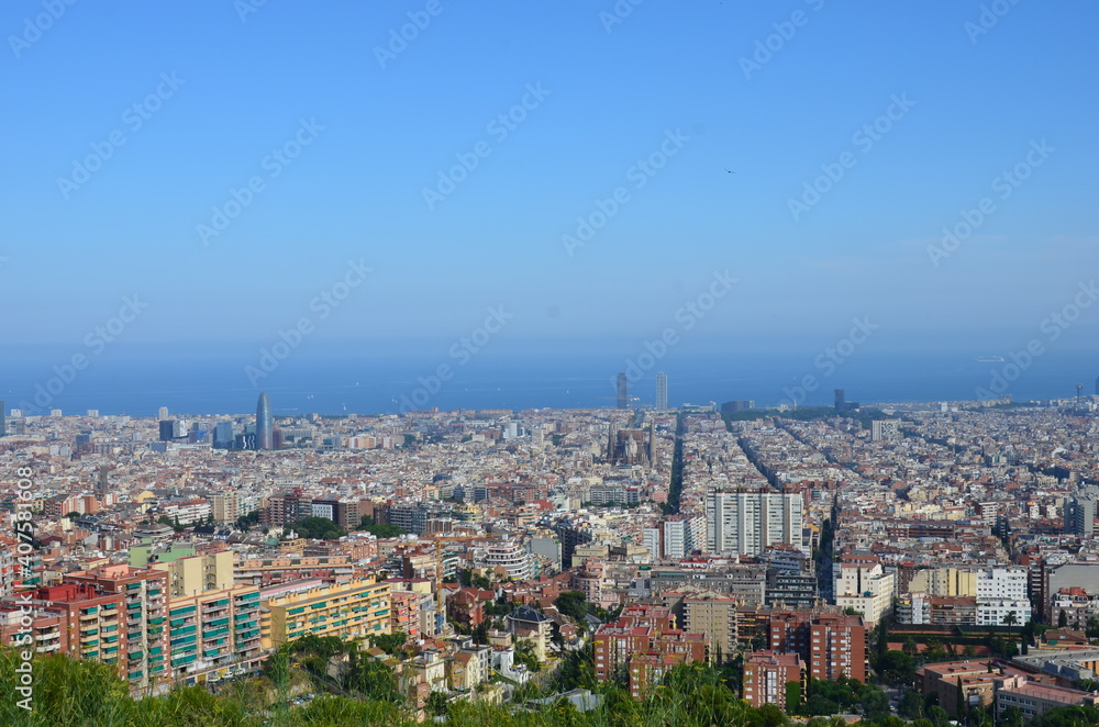 Beautiful panorama of the Barcelona city Beautiful panorama of the Barcelona city