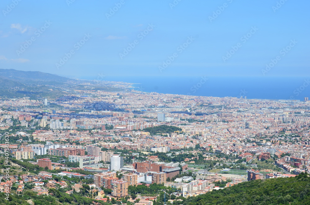 Marvelous panorama of the Barcelona city