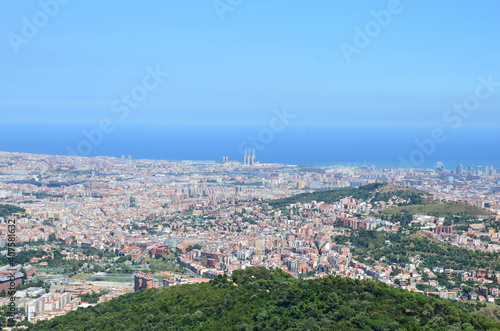 Amazing panorama of the Barcelona city