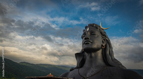 adiyogi shiva statue from unique different perspectives photo