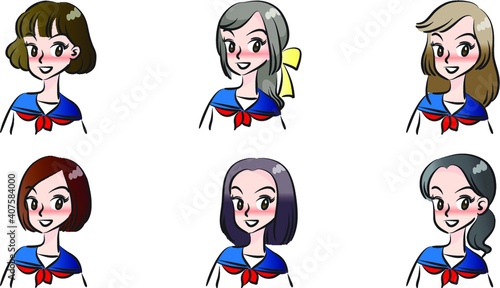 vector cartoon beauty emoji set