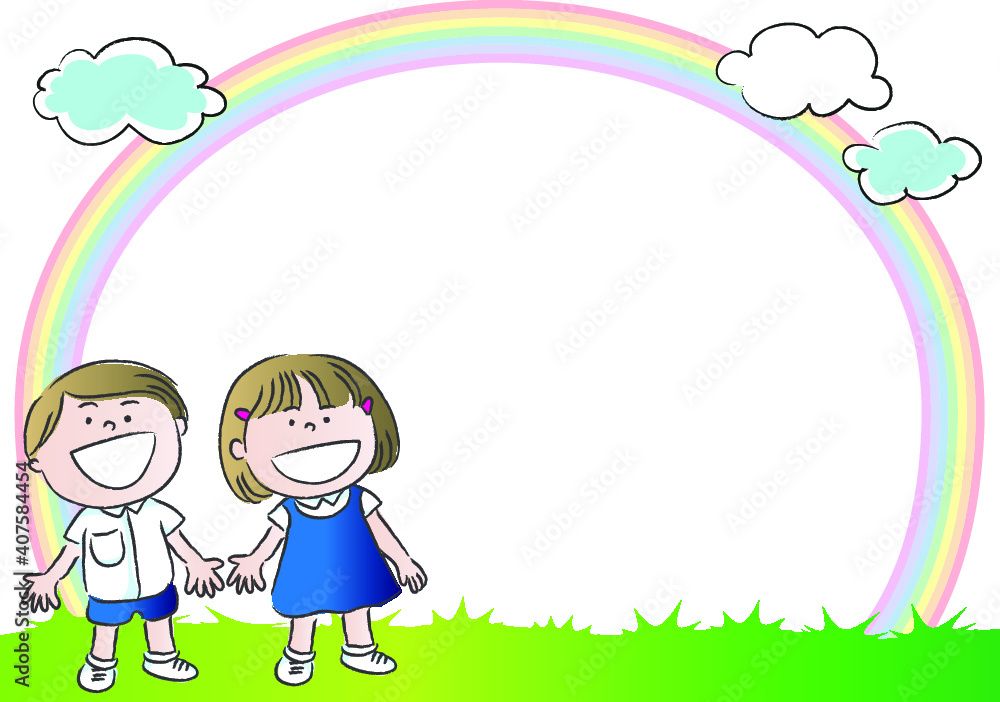 vector cartoon rainbow background