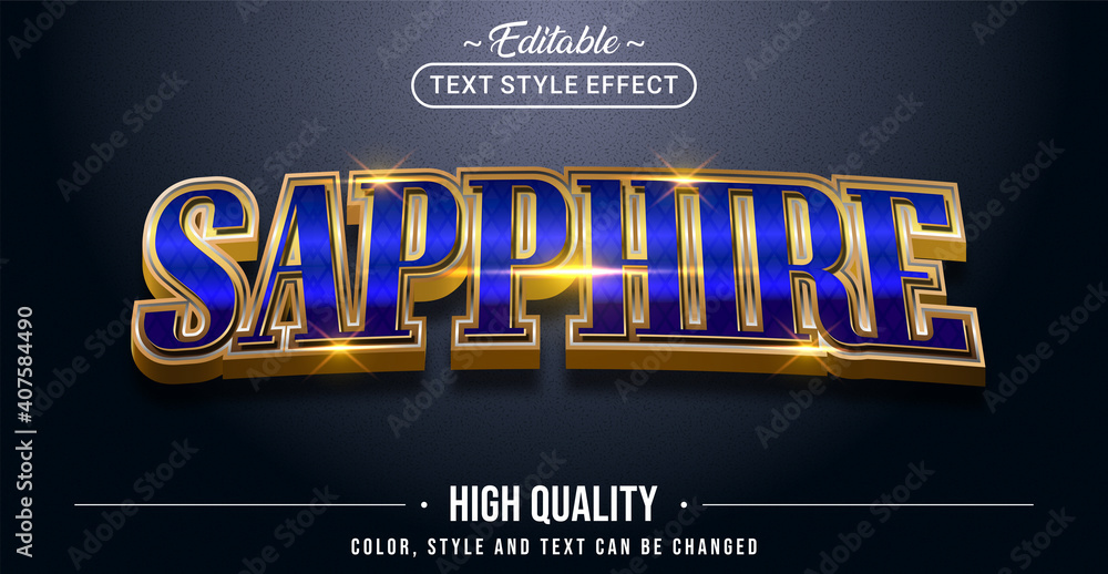 Editable text style effect - Sapphire text style theme.