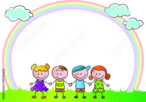 vector cartoon rainbow background