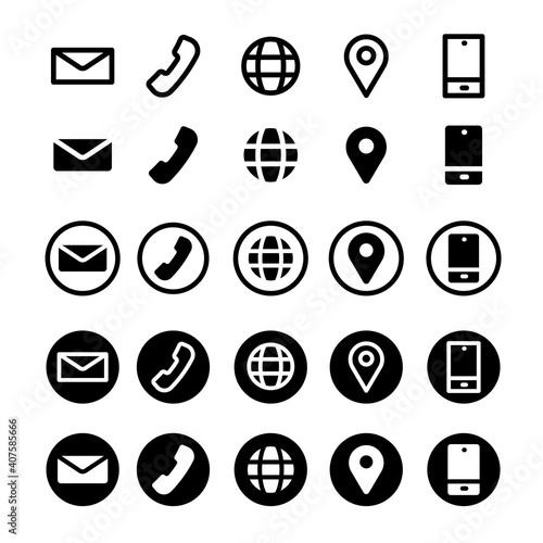 simple icon contact on white background