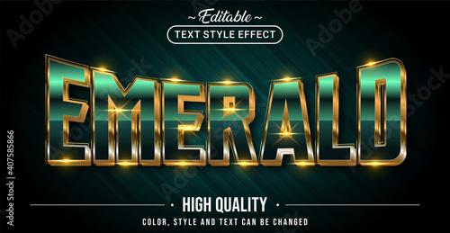 Editable text style effect - Emerald text style theme.