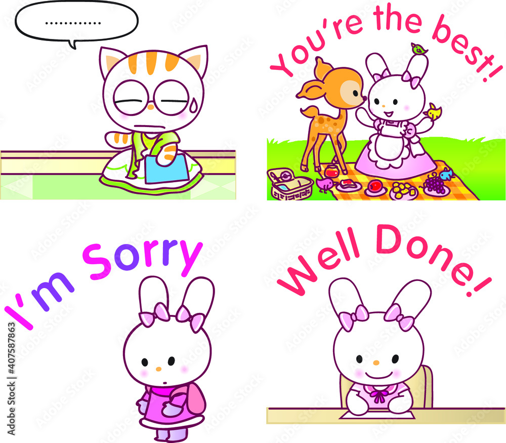 vector cartoon rabbit emoji set vector cartoon rabbit emoji set