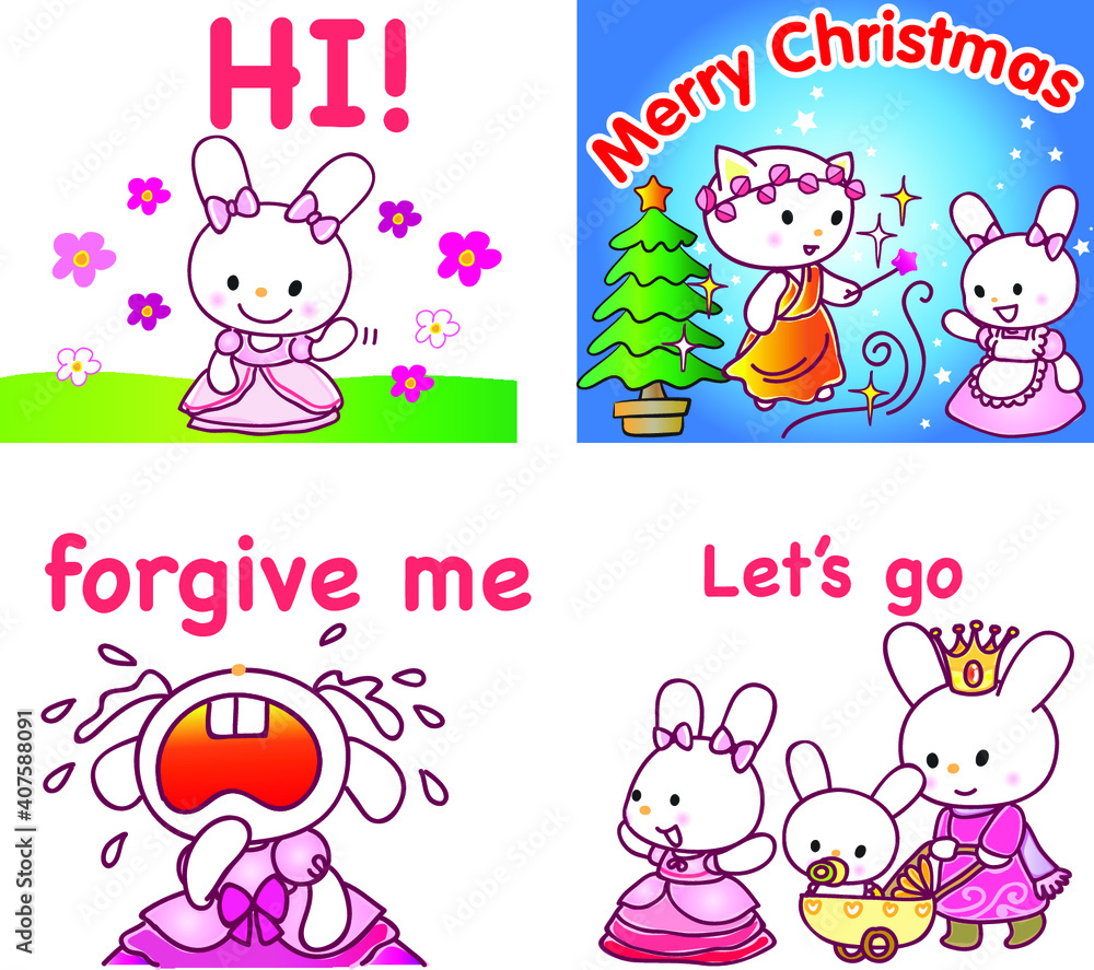vector cartoon rabbit emoji set vector cartoon rabbit emoji set