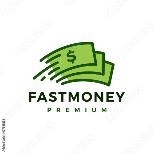 fast money paper quick logo vector icon illustration