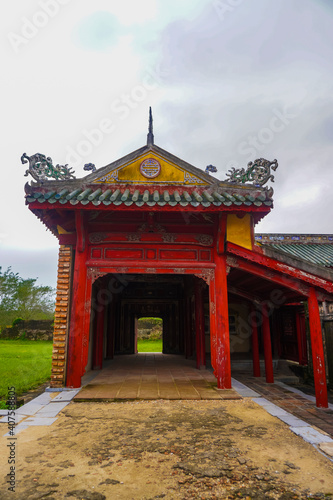 View inside Imperial City, Imperial City with the Purple Forbidden City within the Citadel in Hue, Vietnam