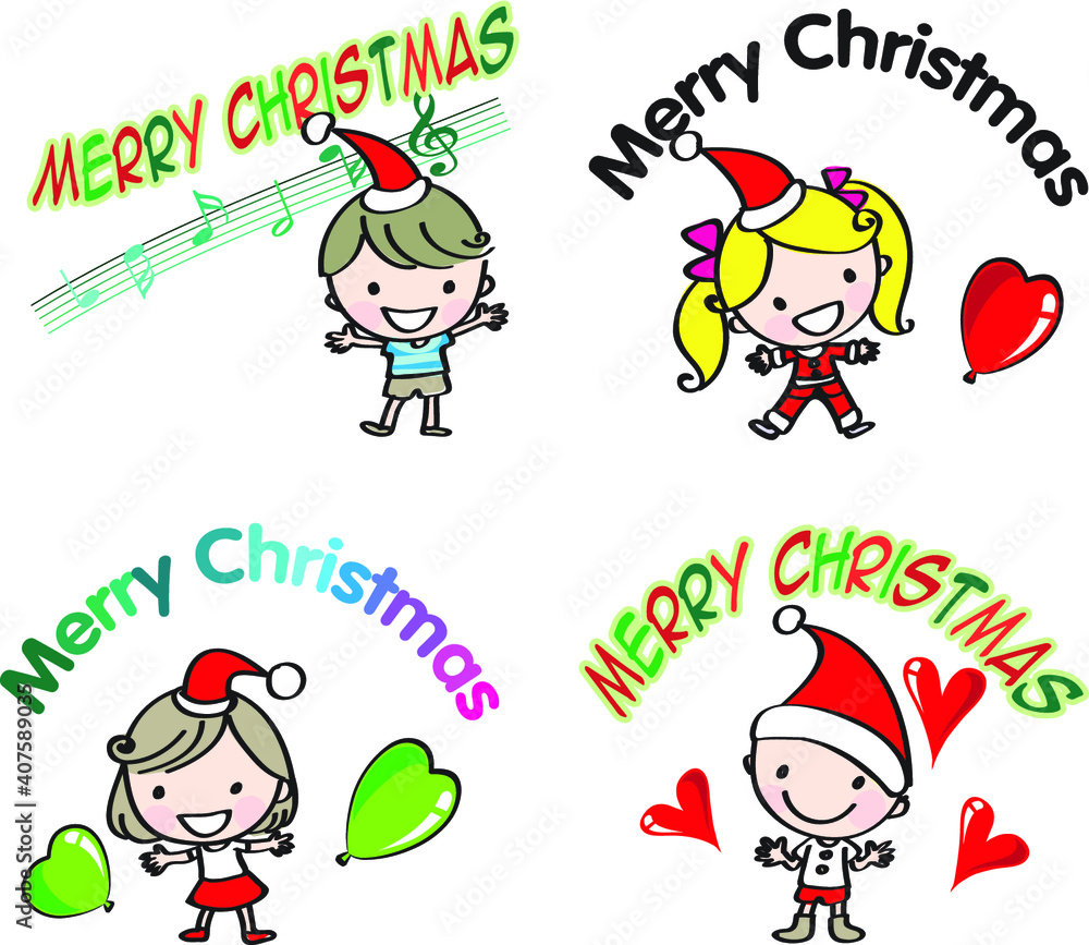 vector cartoon merry christmas card emoji set vector cartoon merry christmas card emoji set