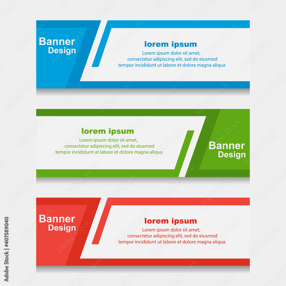 Set of Design Print Banner or Web Template. can be Used for Workflow Layout, Diagram, Web Design, and Label Vector