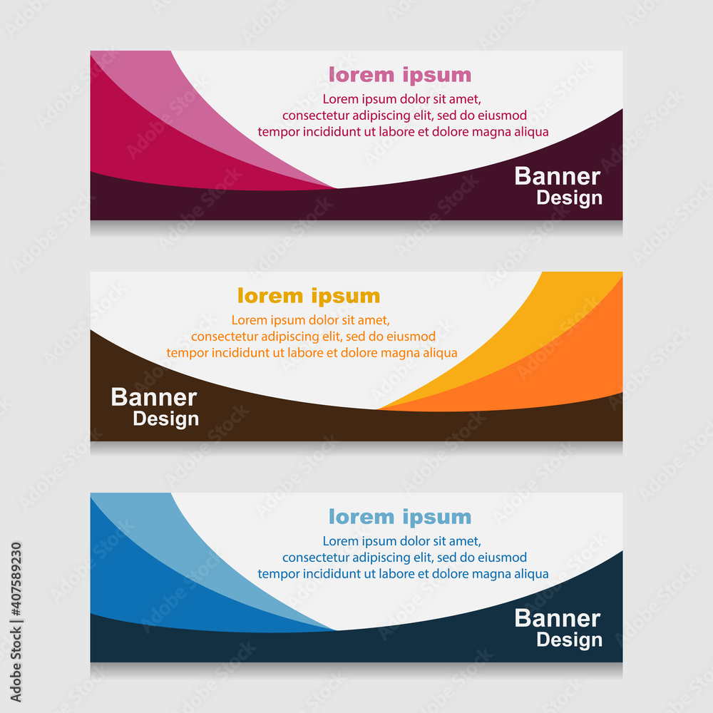 Fototapeta premium Set of Design Print Banner or Web Template. can be Used for Workflow Layout, Diagram, Web Design, and Label Vector