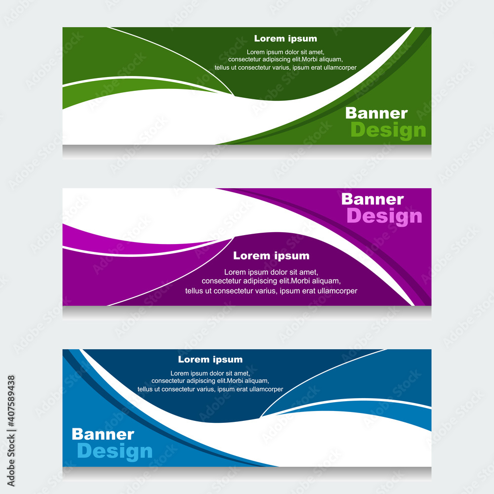 Fototapeta premium Set of Design Print Banner or Web Template. can be Used for Workflow Layout, Diagram, Web Design, and Label Vector