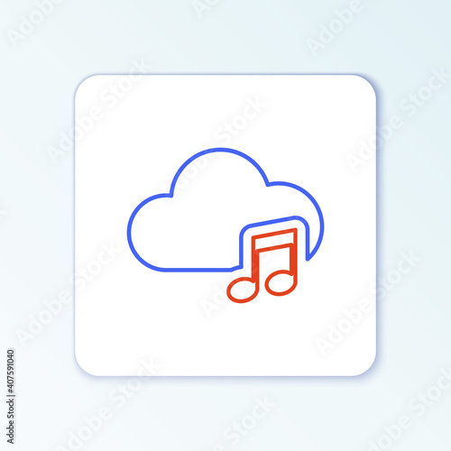 Line Music streaming service icon isolated on white background. Sound cloud computing, online media streaming, online song, audio wave. Colorful outline concept. Vector.