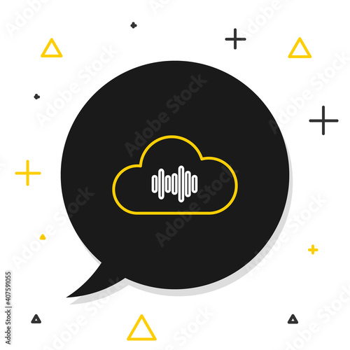 Line Music streaming service icon isolated on white background. Sound cloud computing, online media streaming, online song, audio wave. Colorful outline concept. Vector.