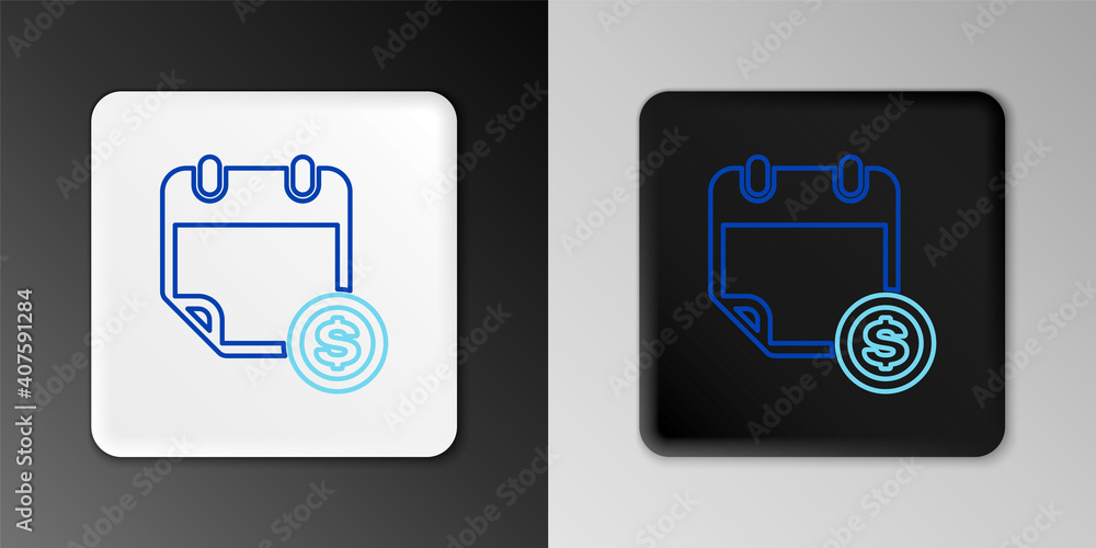 Line Financial calendar icon isolated on grey background. Annual payment day, monthly budget planning, fixed period concept, loan duration. Colorful outline concept. Vector. Line Financial calendar icon isolated on grey background. Annual payment day, monthly budget planning, fixed period concept, loan duration. Colorful outline concept. Vector.